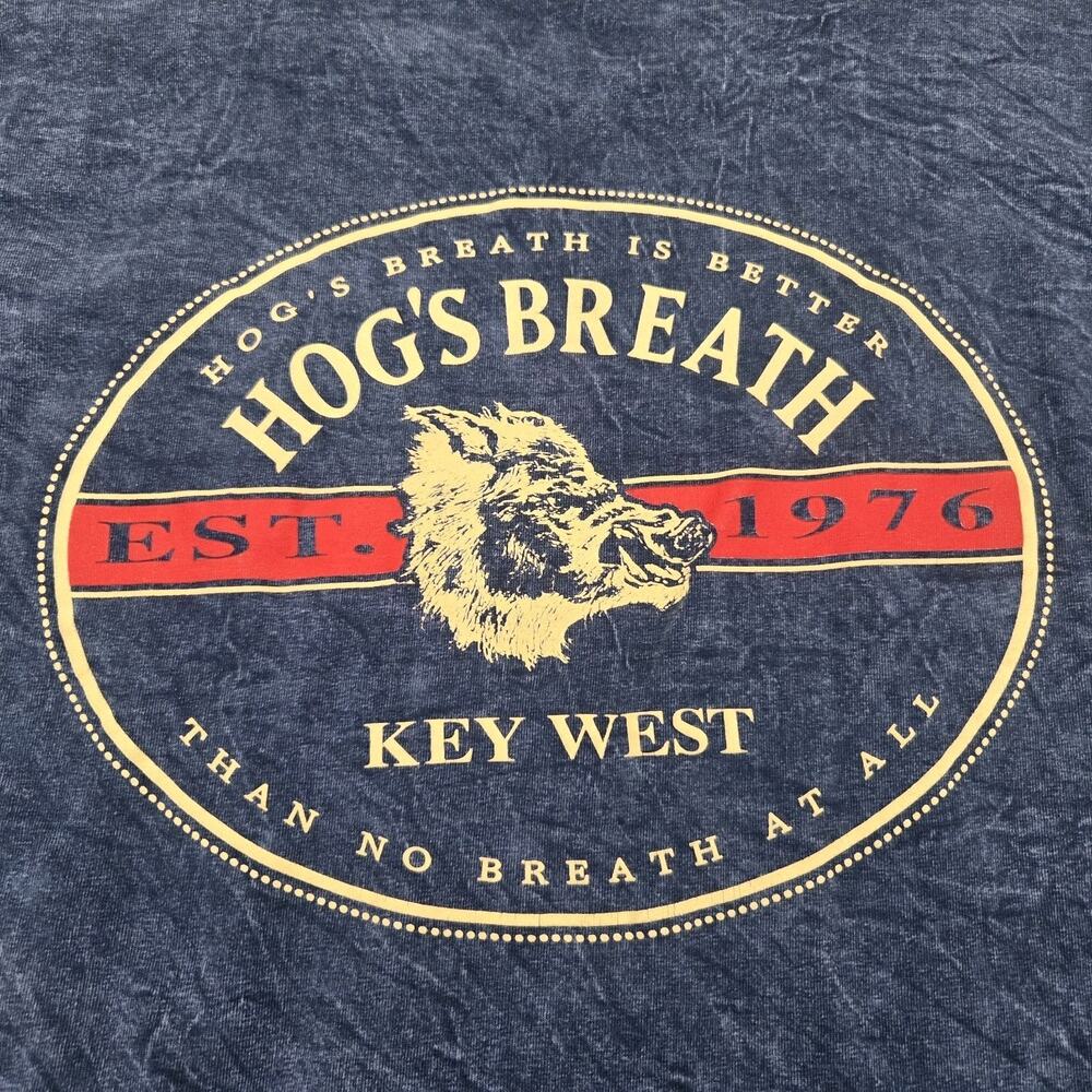 Hog's Breath Bar Key West T Shirt Mens XL Blue Short Sleeve Graphic Tee
